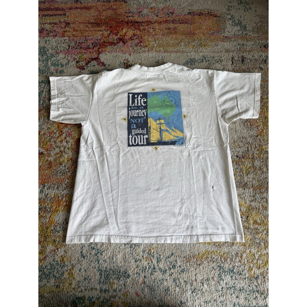 Vintage 90s The Aussie T Co 'Life is a Journey' Ship‎ Graphic Tee - Large